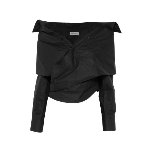 Off-shoulder Wrap-style Blouse