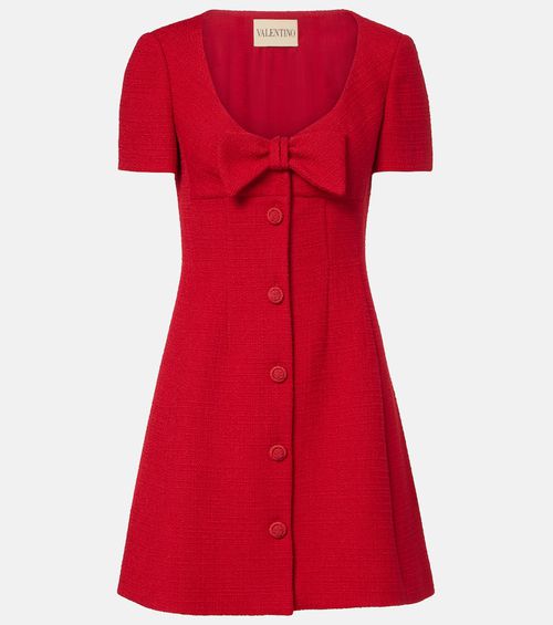Wool-blend tweed minidress