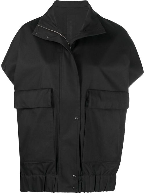 ESC flap-pocket sleeveless jacket - Black