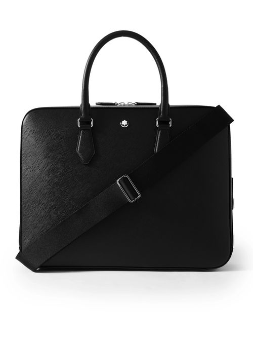 Textured-Leather Briefcase