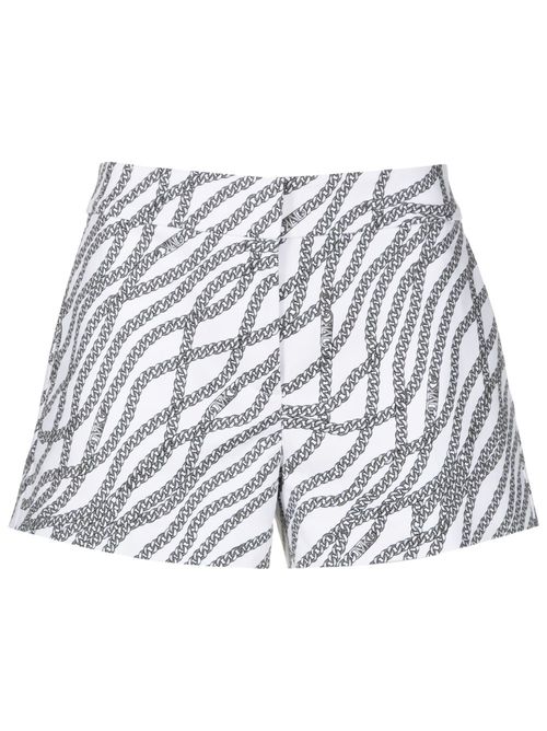 Chain-print cotton shorts - White