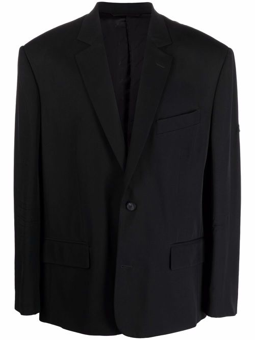 Washed button-front jacket - Black