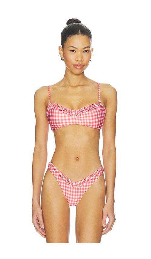 PEIXOTO Emmy Bikini Top in Red. - XS also in S, M