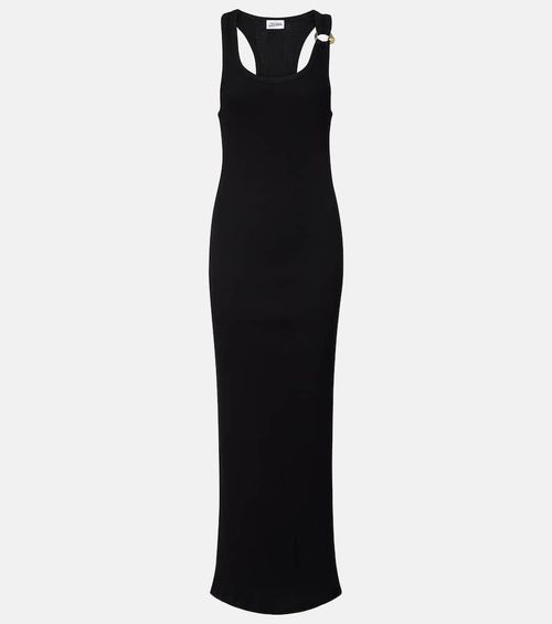 Piercing cotton jersey maxi dress
