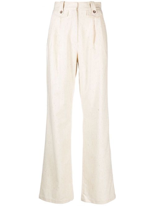 Charlotte straight-leg trousers - Neutrals