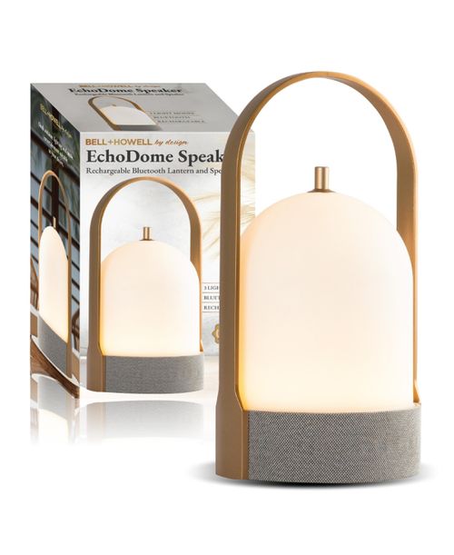 Echo Dome Rechargeable Bluetooth Led Portable Lantern Speaker Touch Control Table Lamp - Grey