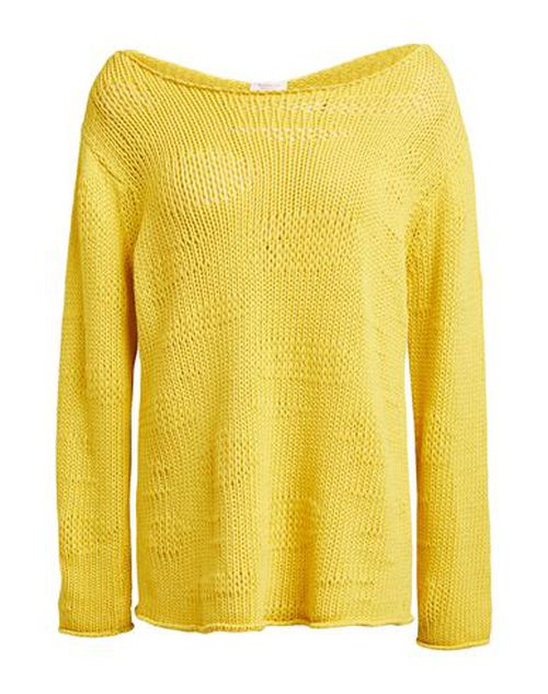 Rossopuro Woman Sweater Yellow Size L Cotton