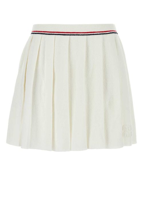 Pleated Terry Skirt — White