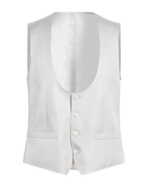 Man Tailored Vest Light grey Size 48 Silk