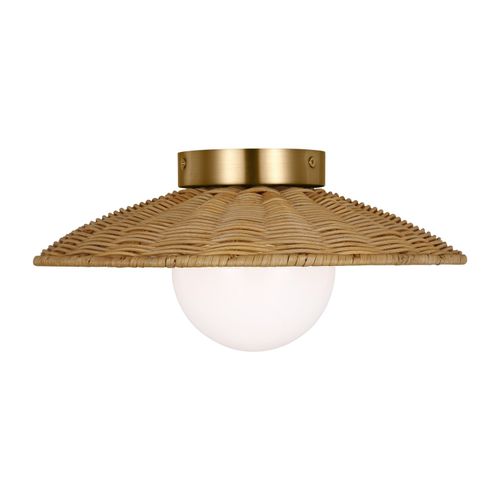 Mari 1-Light Flushmount Ceiling Light in Burnished Bra