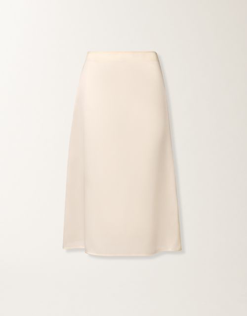 Water-reflective organza midi skirt, butter
