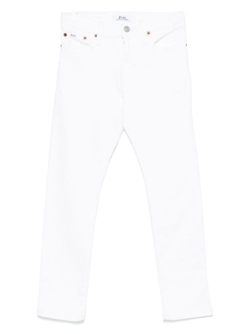 POLO RALPH LAUREN KIDS logo-patch jeans - White