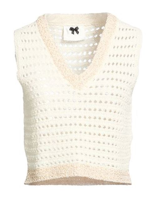 Woman Top Cream Size 6 Cotton, Polyamide, Polyester