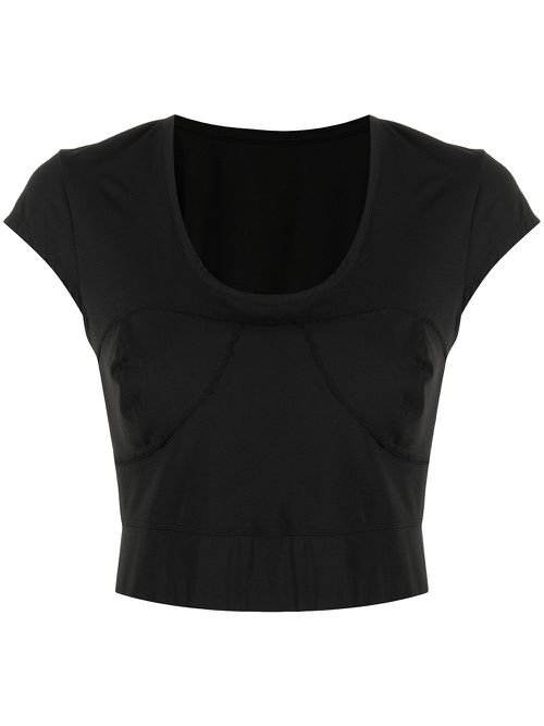 X Beyond the Radar scoop-neck cropped top - Black