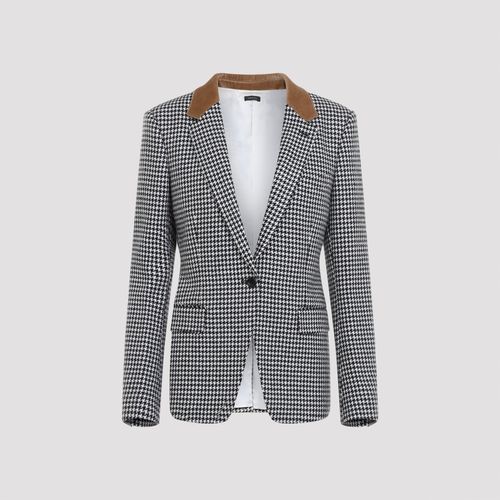 Women's Cashmere Single-Breasted Houndstooth Jacket