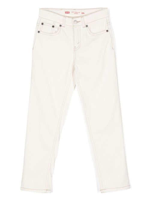 Contrast-stitching tapered jeans - Neutrals