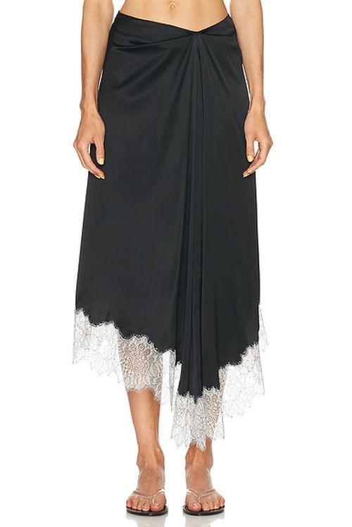 Staud Sonoma Silk Skirt in Black - Black. 0 also , 4