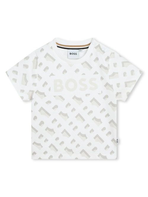 Monogram-print cotton T-shirt - White