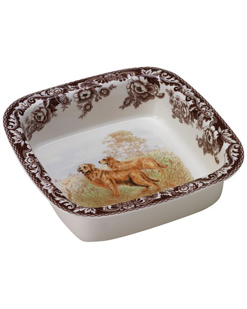 Spode Woodland Hunting Dogs Square Rim Dish