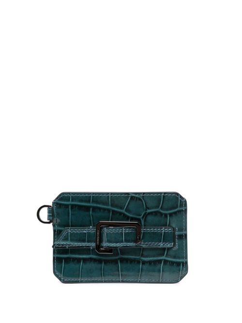 Le Cecilia crocodile-effect cardholder - Blue