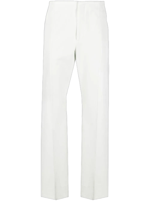 High-Waisted Straight-Leg Trousers — White
