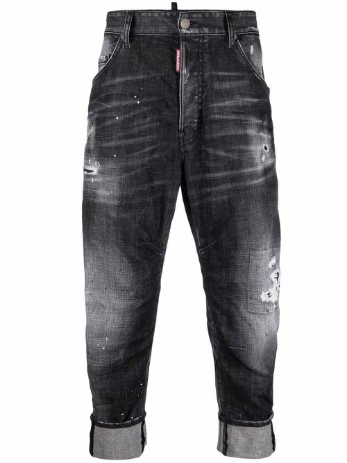 Logo-patch denim jeans - Black
