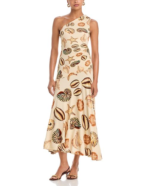 Marine Shells One Shoulder Maxi Dress