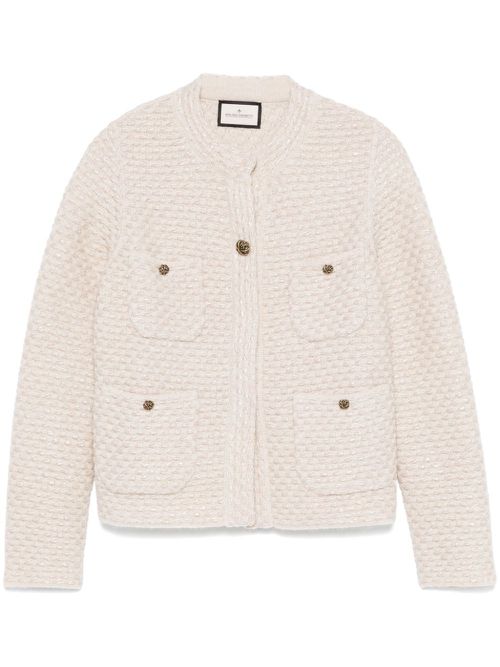 Waffle-knit jacket - Neutrals