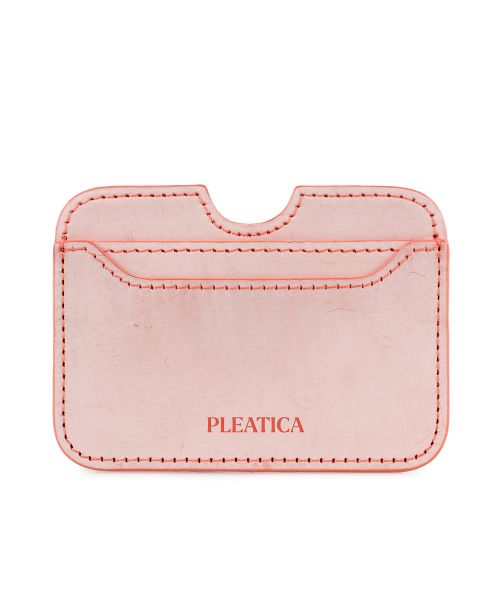 pleatica 여성 Econic Wallet White Red Italian Vegetable Leather 