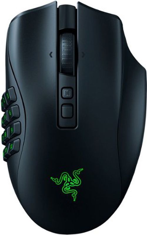 Naga V2 Pro MMO Wireless Optical Gaming Mouse with Interchangeable Side Plates in 2, 6, 12 Button Configurations - Black