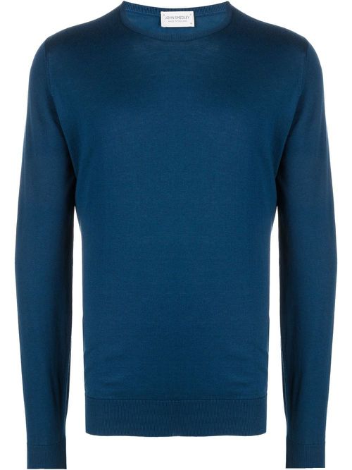Round neck knit jumper - Blue