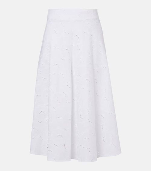 Summer Blossom broderie anglaise midi skirt