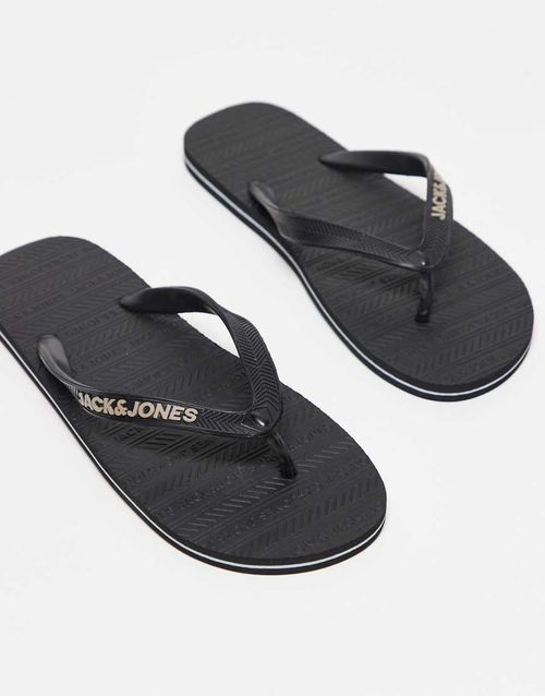 Flip flops with logo in black