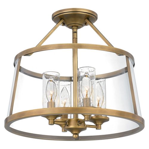 Barlow 4-Light Semi-Flush Mount in Weathered Bra