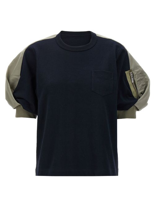 -Nylon Insert T Shirt Multicolor-Donna