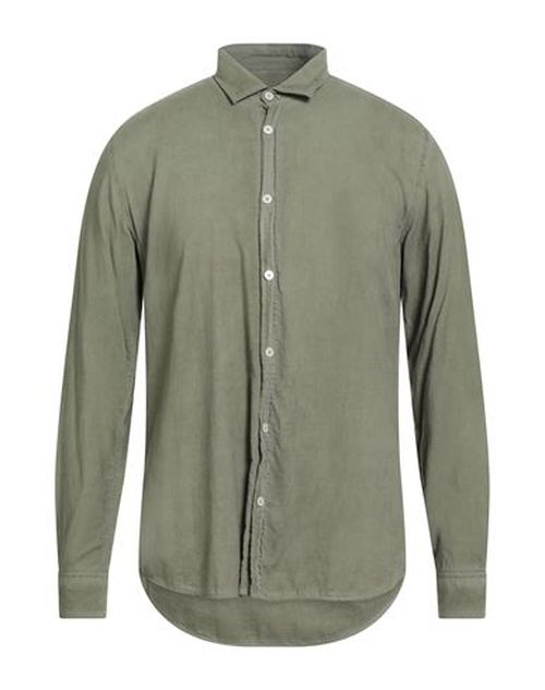 Patrizio Piscaglia Man Shirt Military green Size 15 ½ Cotton