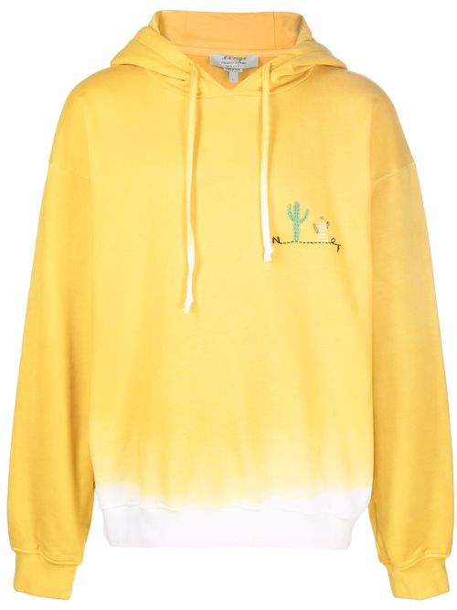 Embroidered-design hoodie - Yellow