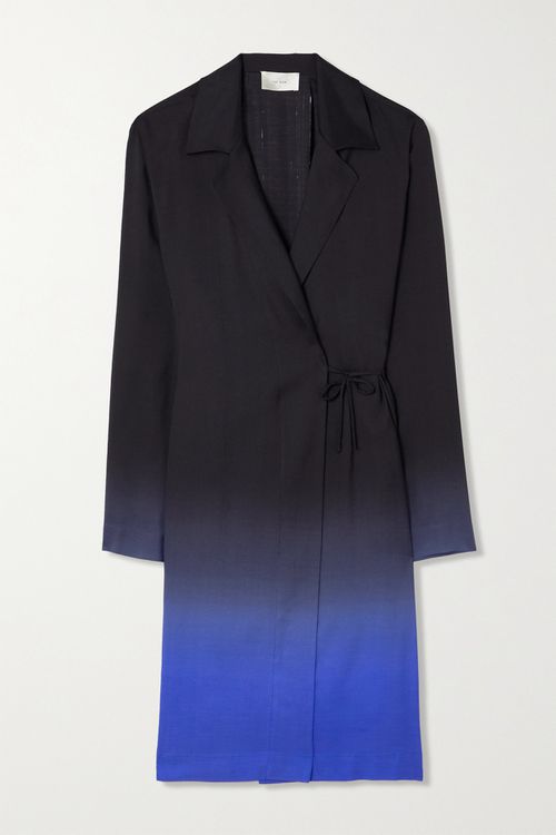Pura Ombré Silk Wrap Jacket - Blue - small