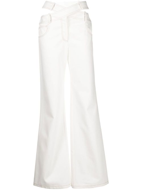 Criss-cross wide-leg jeans - White