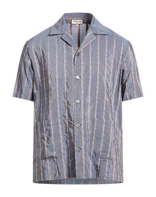 Man Shirt Slate blue Size S Viscose, Cotton, Polyester