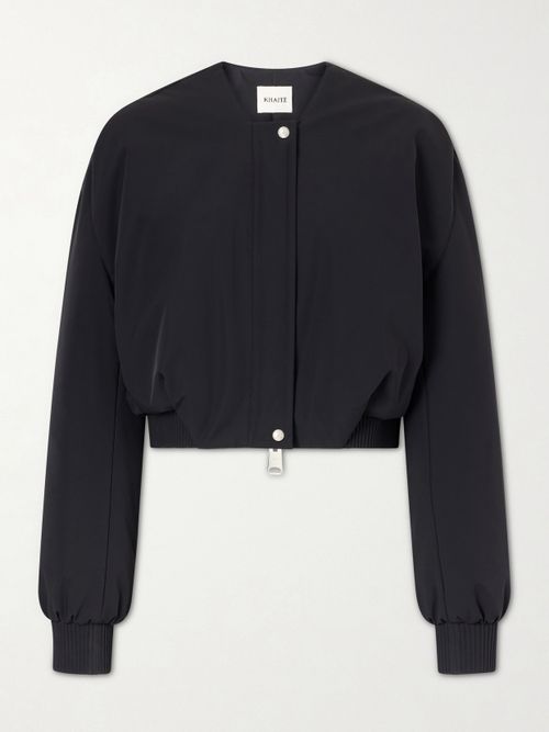 Cordan Cropped Shell Bomber Jacket - Black