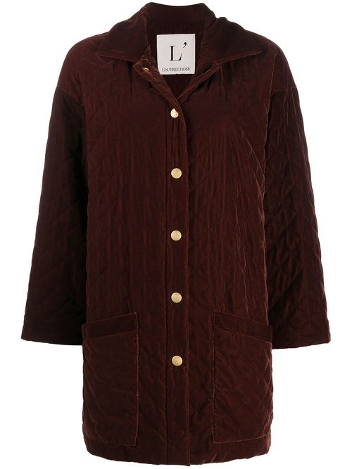 Quilted velvet jacket - Brown