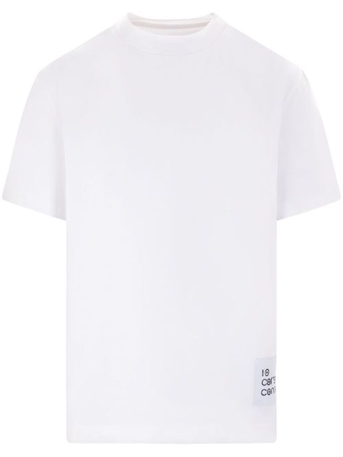 Logo-patch cotton T-shirt - White