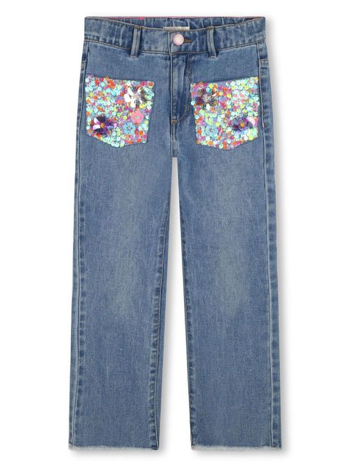Sequin-embellished jeans - Blue