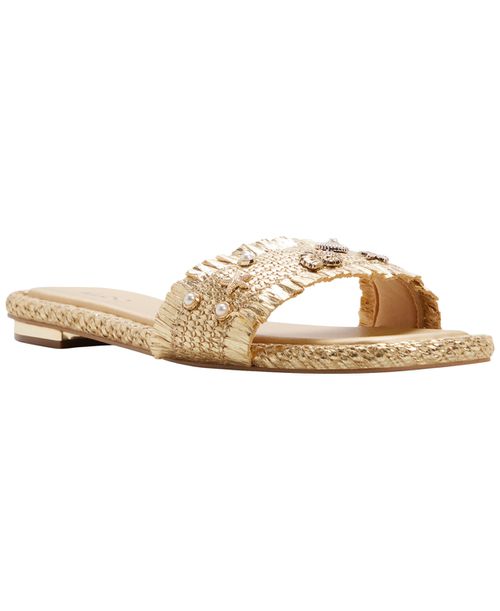 Women's Aurania Slip-On Flat Sandals - Gold Metallic Patent