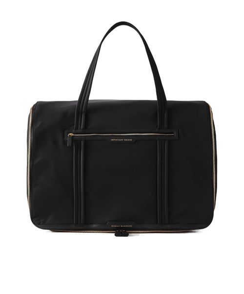 Leather-trimmed ECONYL travel case
