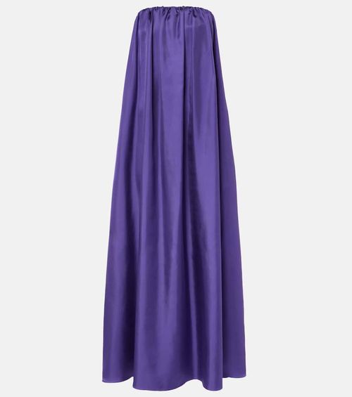 Edda pleated silk maxi dress