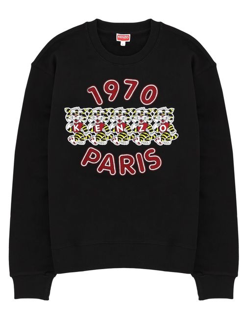 'Wild Tiger' Embroidered Sweatshirt in Cotton