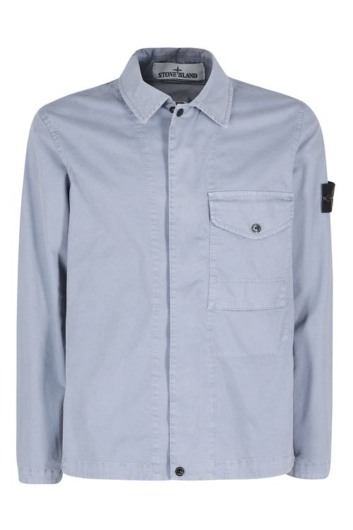 Shirts Blue Cotone Elastan Camicia - Men
