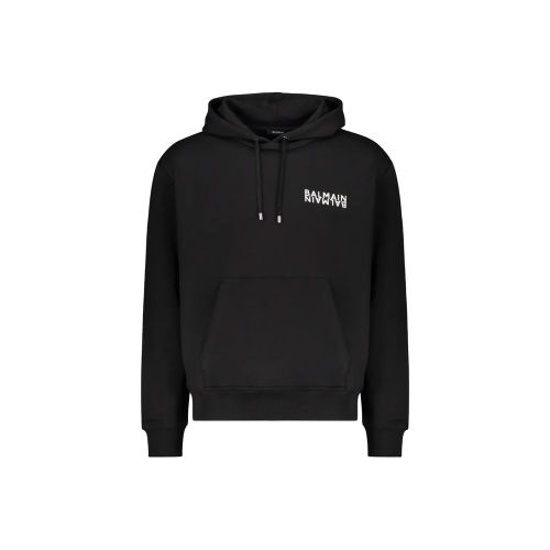 Logo-Print Cotton Hoodie — Black